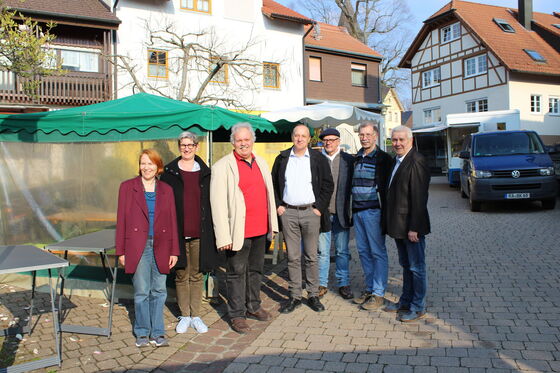 Ortschaftsratskandidaten: Dr. G. Czarnowski, Ch. Sander, H. Müller, K. Rupp, G. Gay, F. Hesselschwerdt, K. Steigerwald